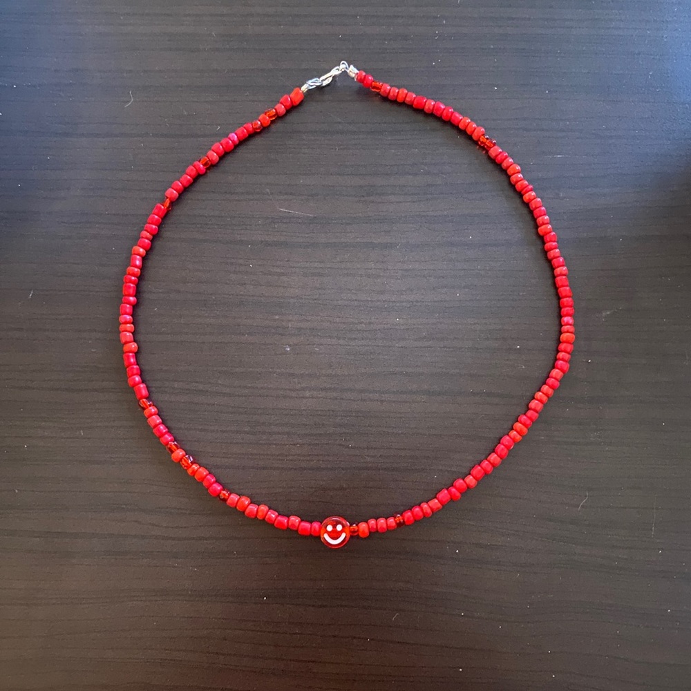 Red handmade necklace